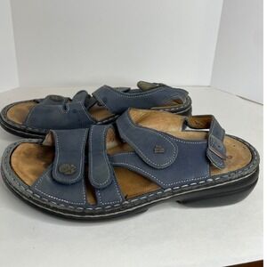 Finn Comfort Gomera Blue Leather Adjustable Strap Sandals Germany 37 US 6.5-7
